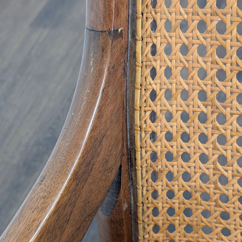 Vintage Bentwood  Rocking Chair with Cane Back and Orange Cushion