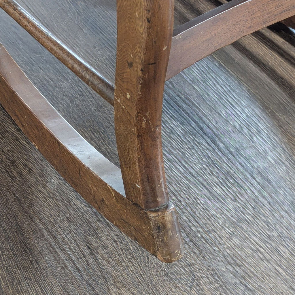 Vintage Bentwood  Rocking Chair with Cane Back and Orange Cushion