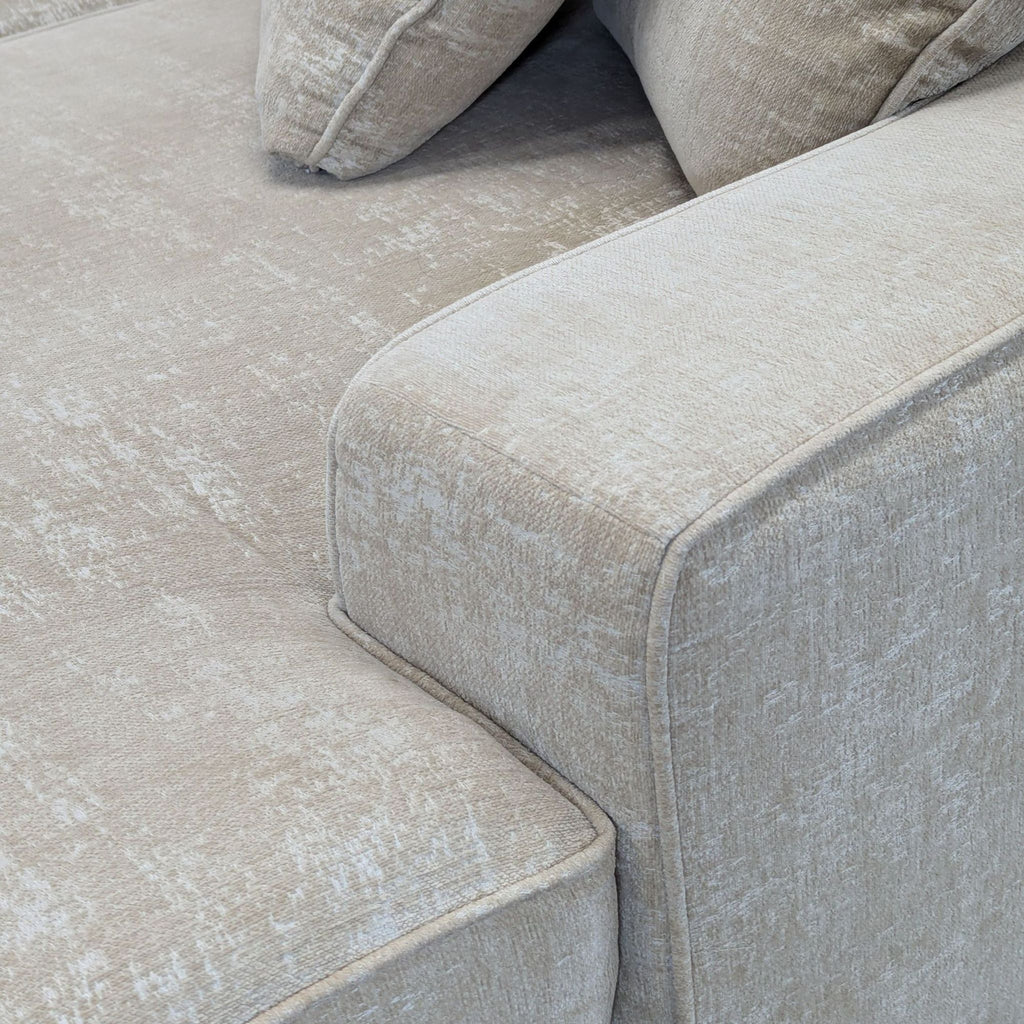 Modern Beige Sectional Sofa with Chaise and Throw Pillows