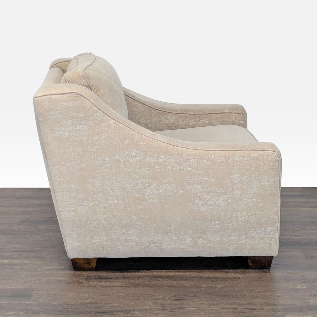 Spacious Beige Lounge Chair with Plush Cushion and Modern Design