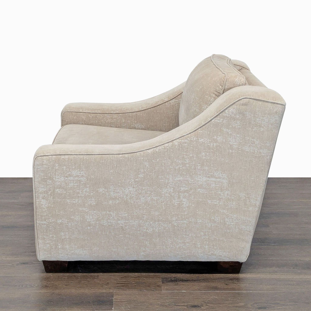 Spacious Beige Lounge Chair with Plush Cushion and Modern Design