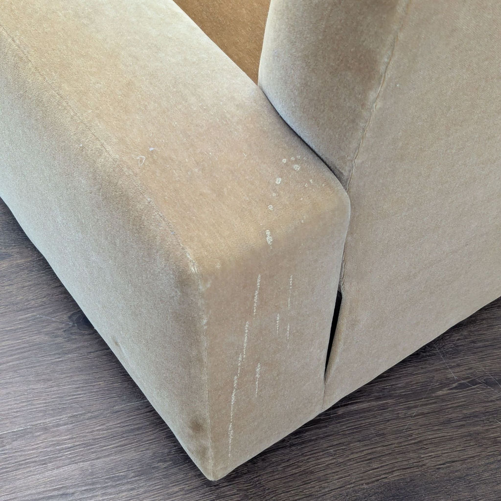 Cozy Mustard Brown Velvet Lounge Armchair with Plush Cushions