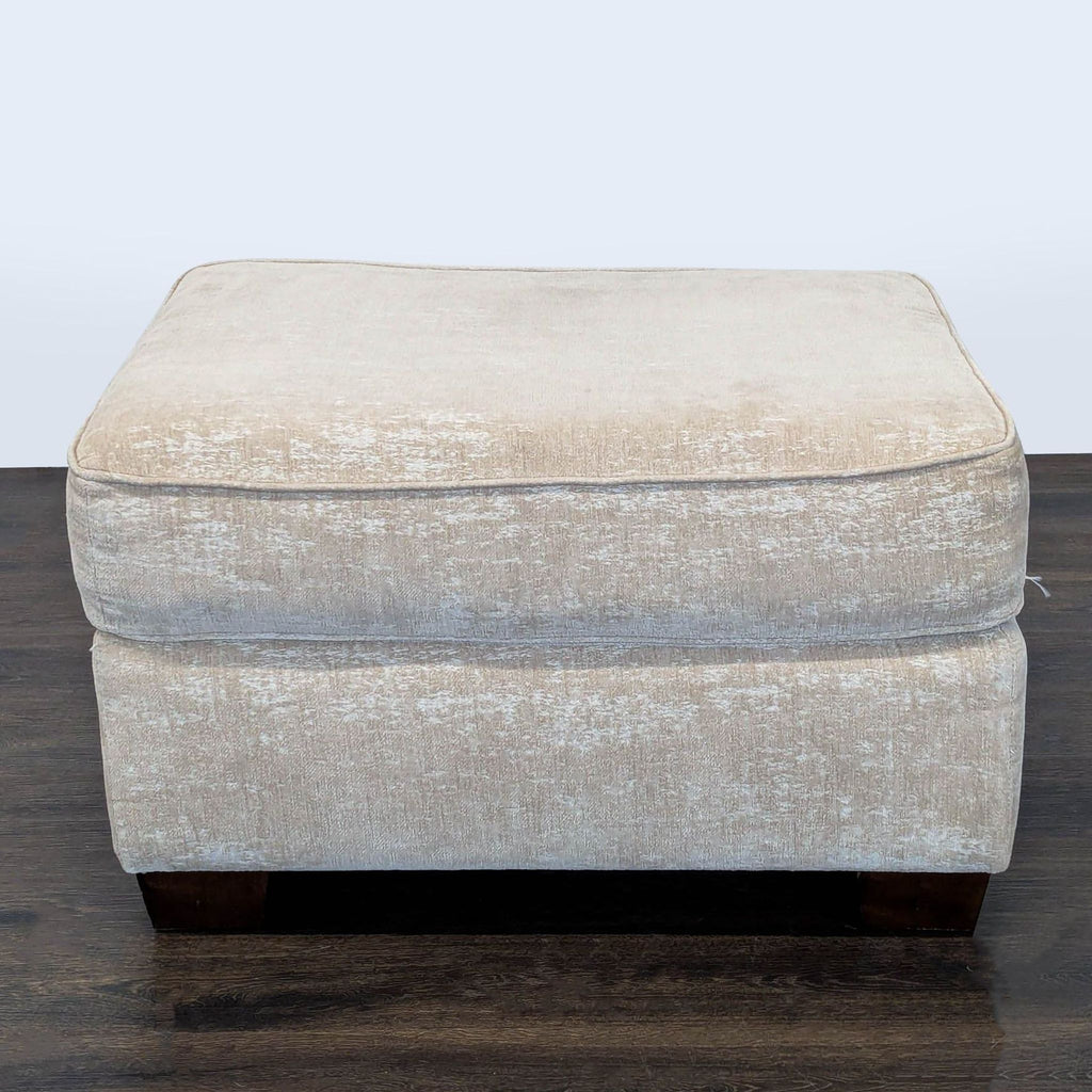 Upholstered Ottoman with Bun Feet