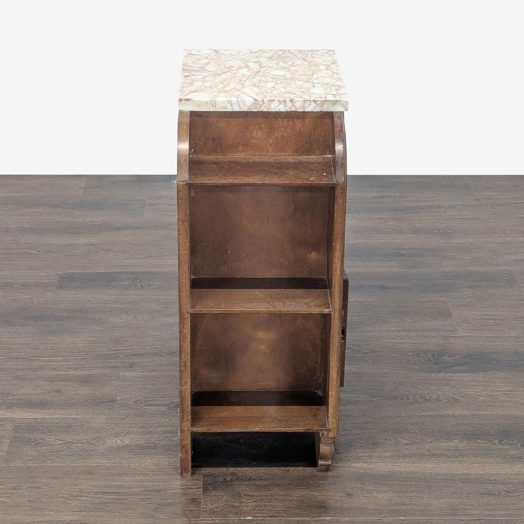 Antique Deco Nightstand with Marble Top