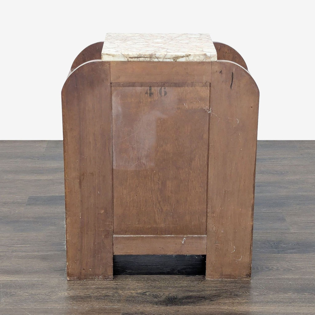 Antique Deco Nightstand with Marble Top