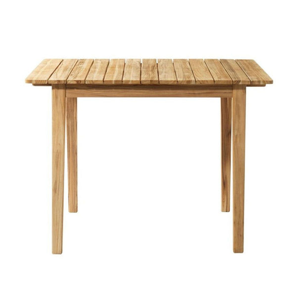 Simple wooden dining table with a slatted top and straight legs by Thomas E. Alken for FDB Møbler.