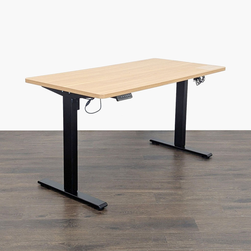 Modern Flexispot desk with height adjustment, sturdy frame, and clean design for flexible workspaces.