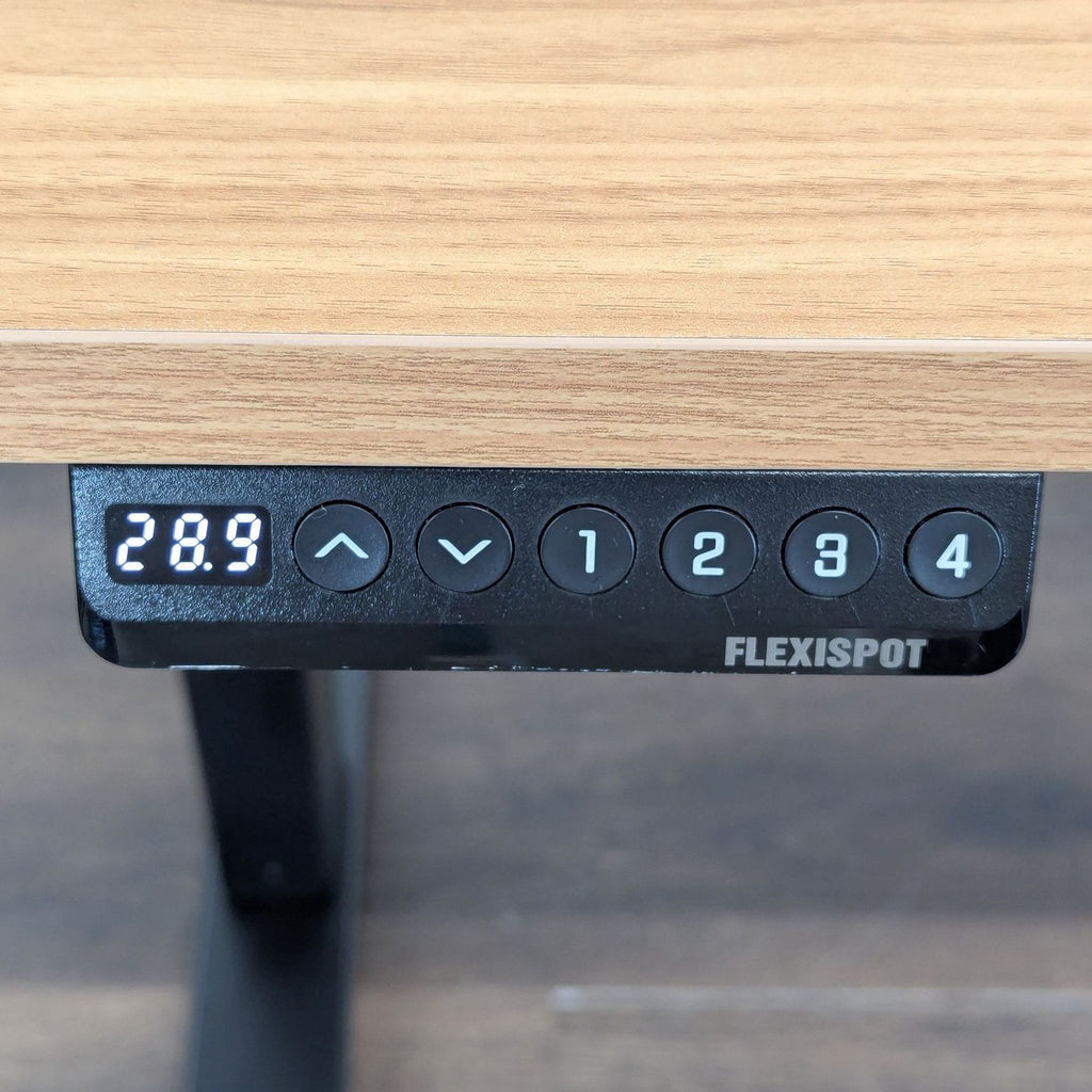 Flexispot Electric Height Adjustable Sit-Stand Desk, Black Frame, Wood Laminate Top