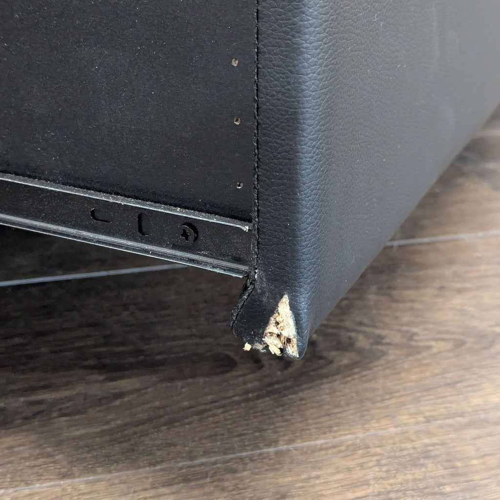 Modern Black 6-Drawer Dresser with Faux Leather Finish