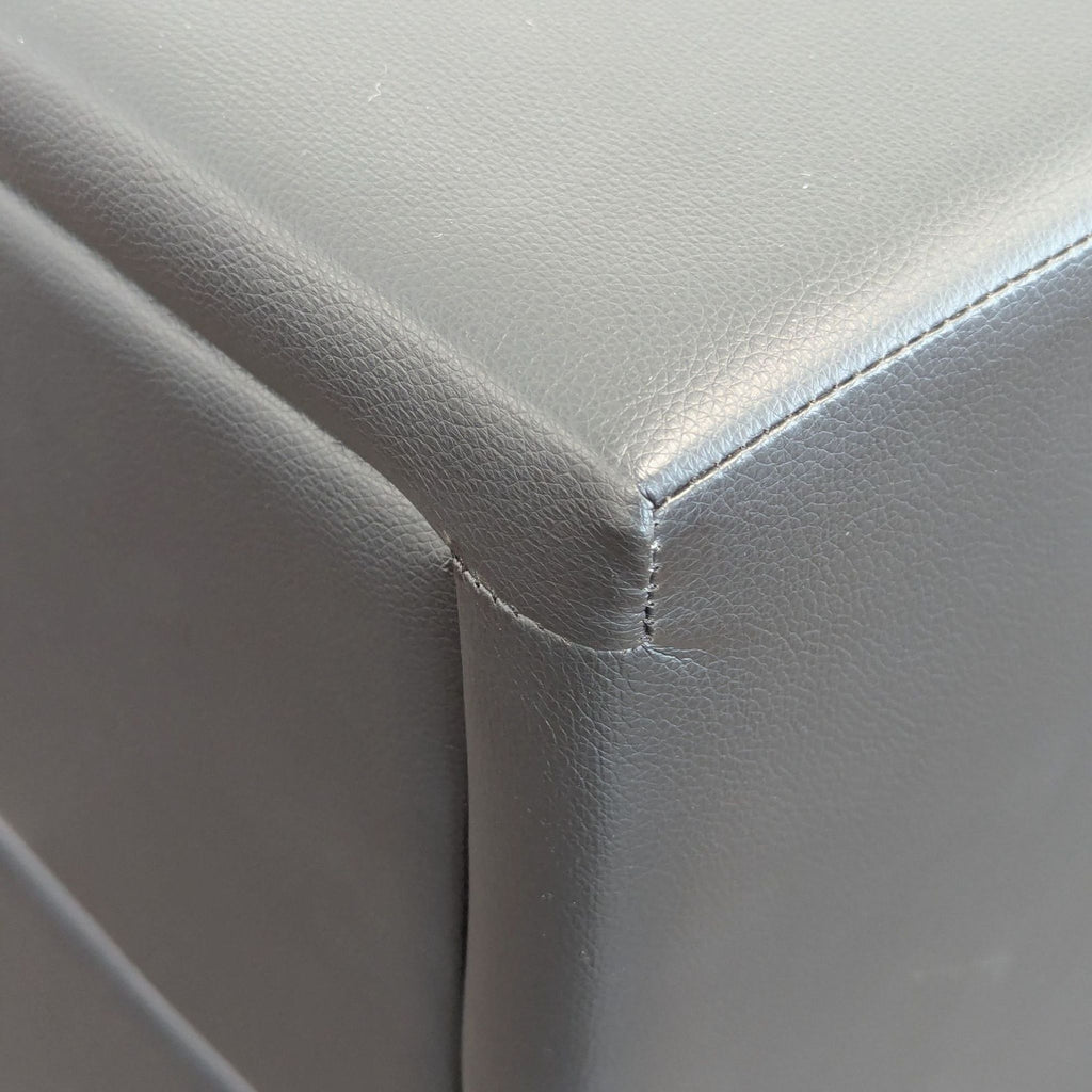 Modern Black 6-Drawer Dresser with Faux Leather Finish