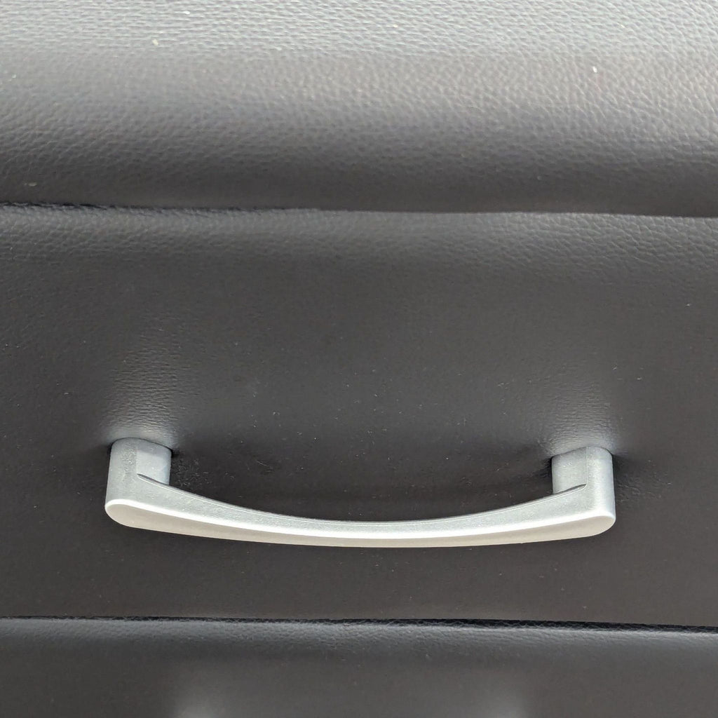 Modern Black 6-Drawer Dresser with Faux Leather Finish