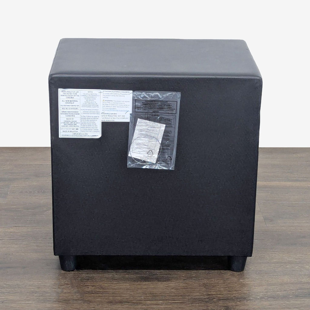 Zenon Two Drawer Nightstand in Faux Leather