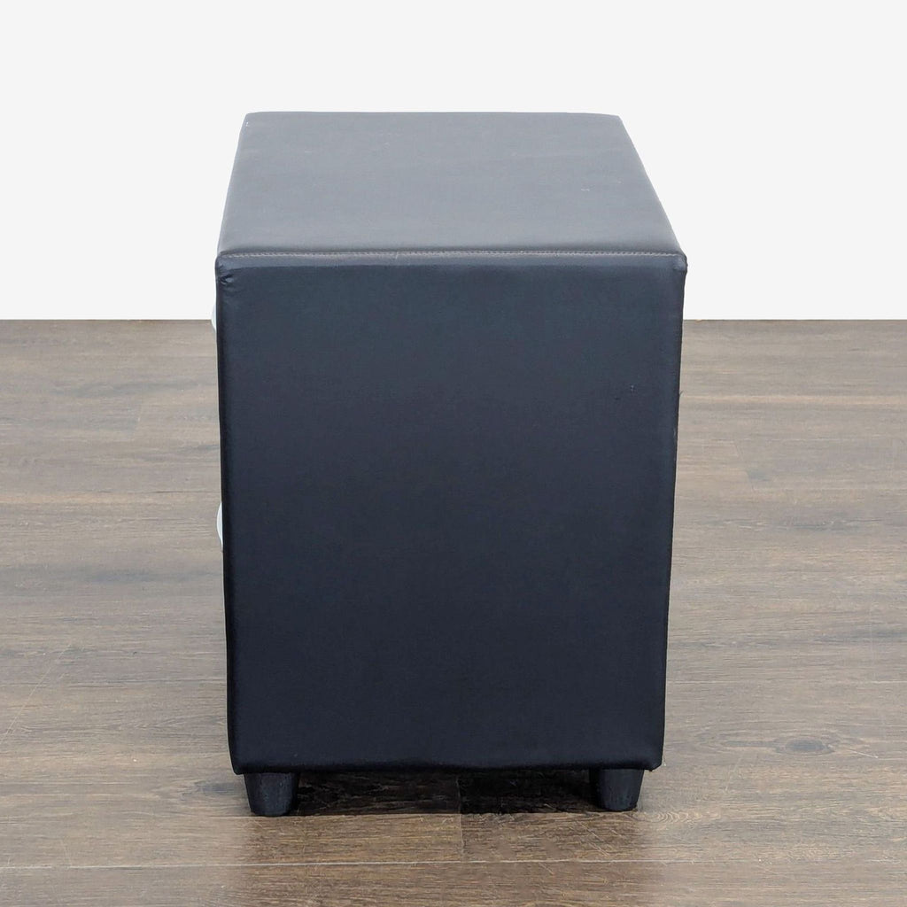 Zenon Two Drawer Nightstand in Faux Leather