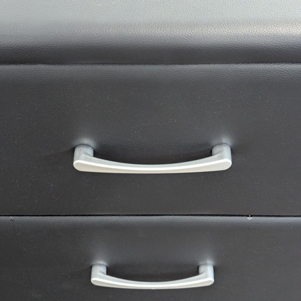 Zenon Two Drawer Nightstand in Faux Leather