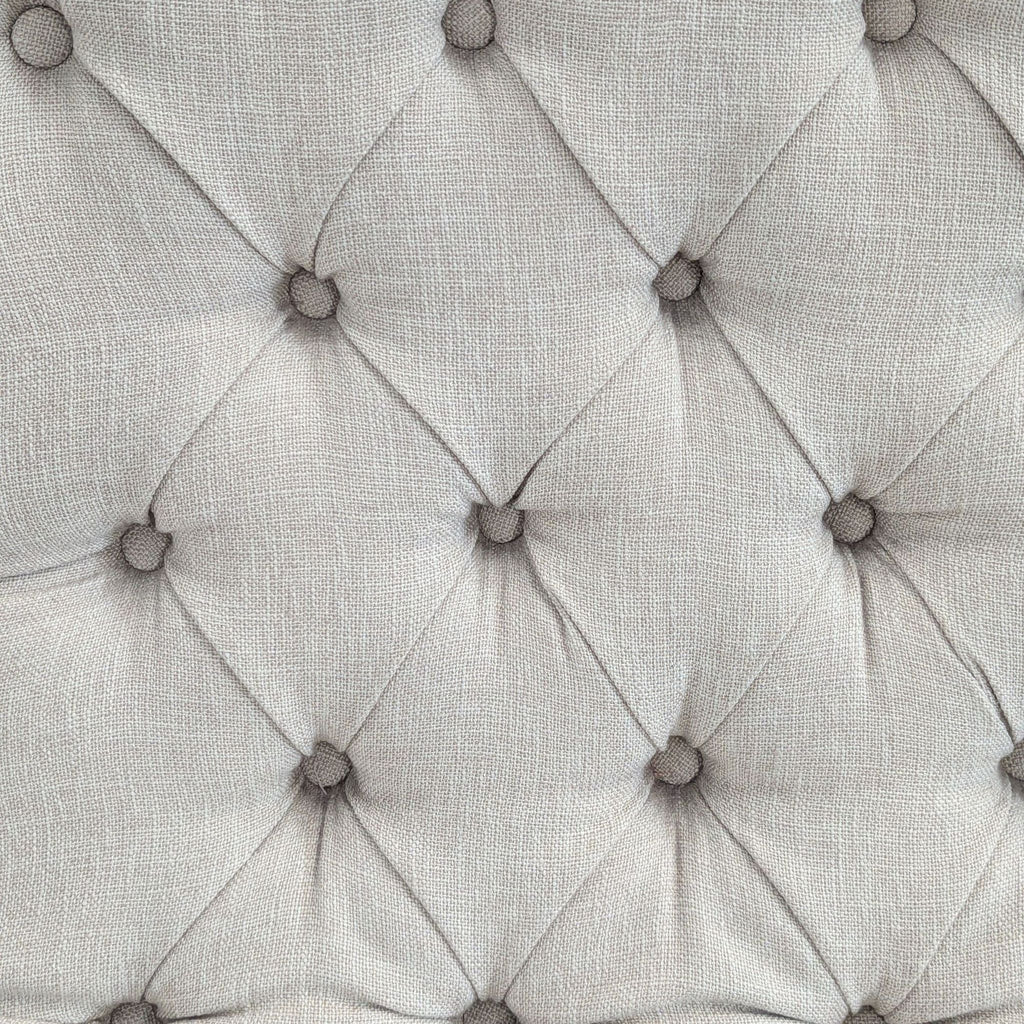 Beige Tufted Armless Lounge Chair with Wooden Legs