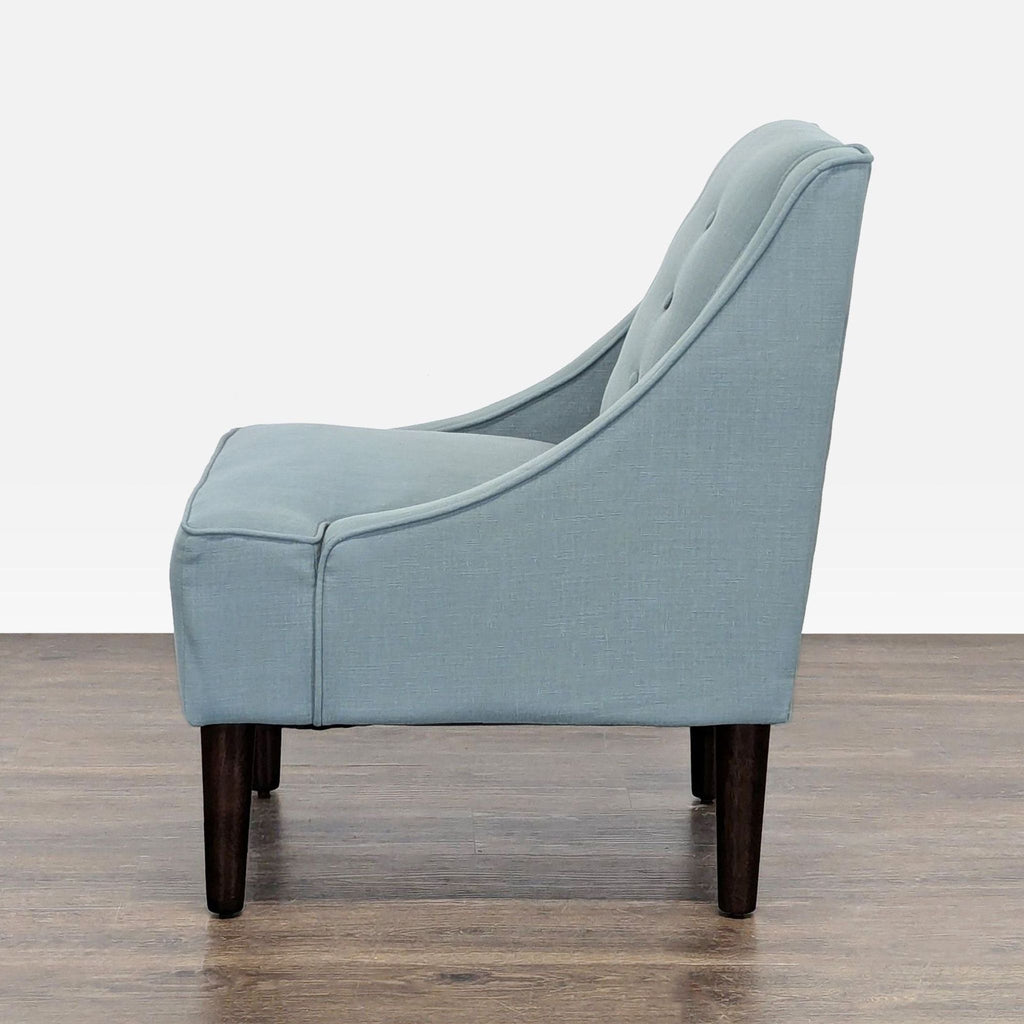 Skyline Imports Modern Blue Lounge Chair with Button Tufting