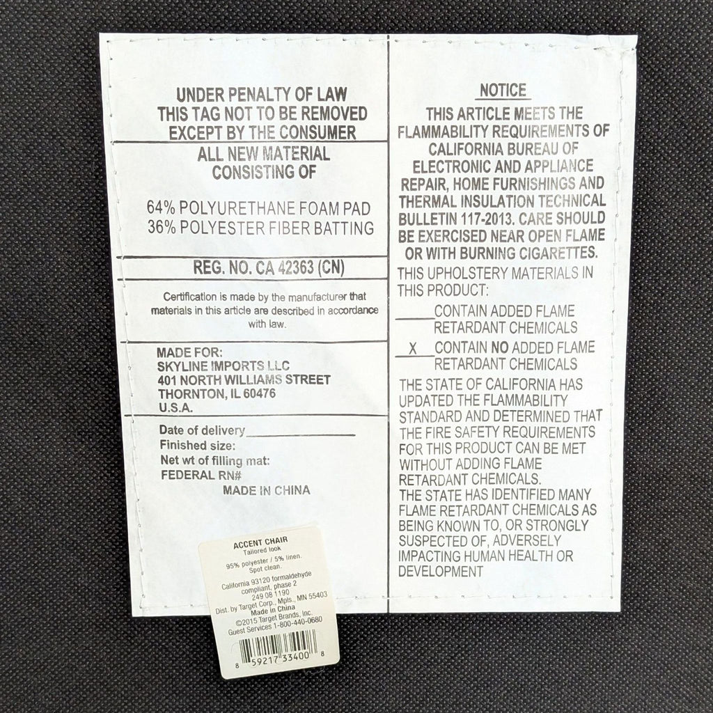 Skyline Imports Modern Blue Lounge Chair with Button Tufting