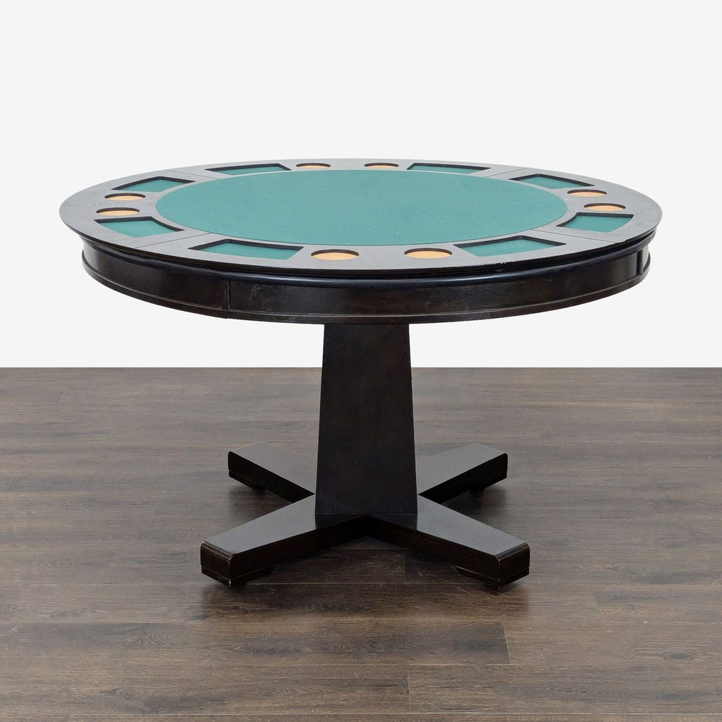5-Piece Round Poker Convertible Dining Table Set with 4 Chairs