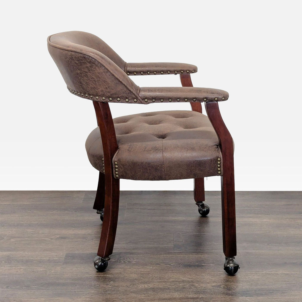 5-Piece Round Poker Convertible Dining Table Set with 4 Chairs