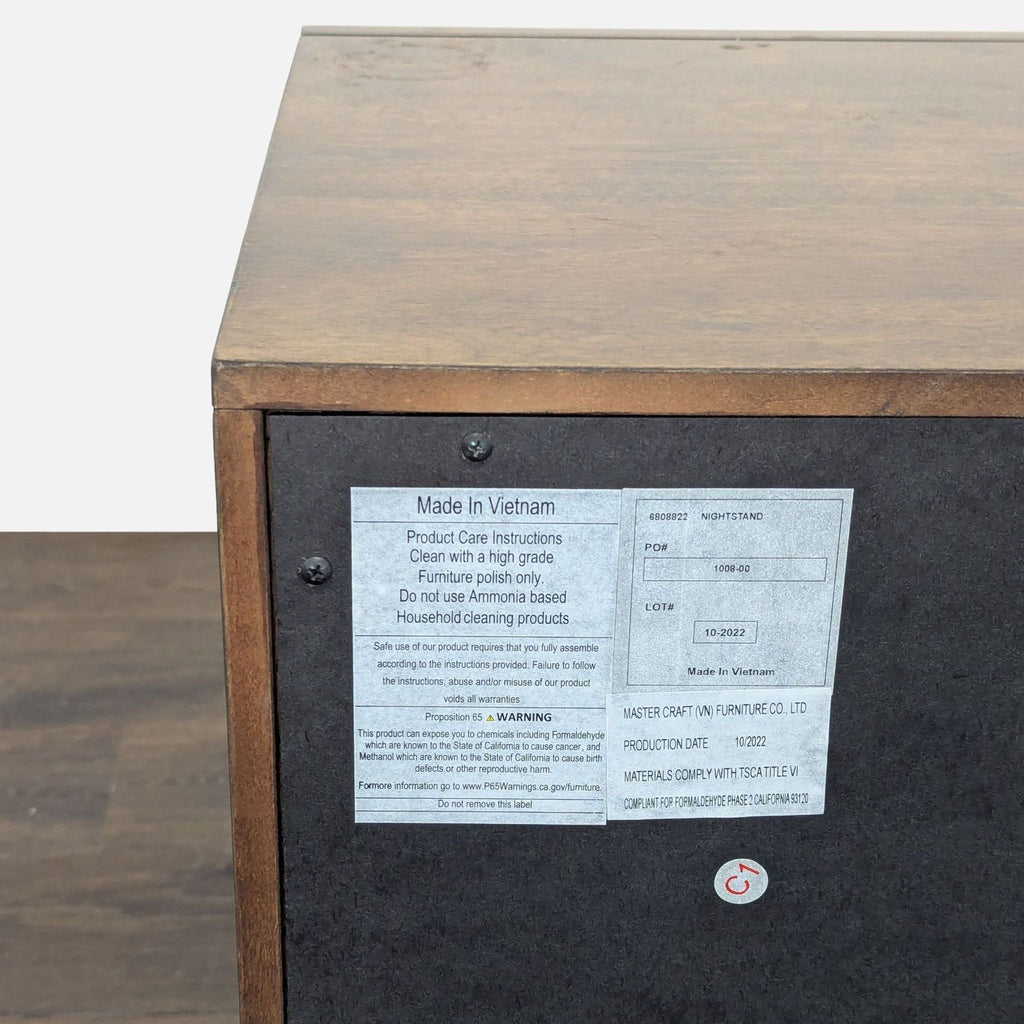 Master Craft Two Drawer Mid-Century End Table/Nightstand