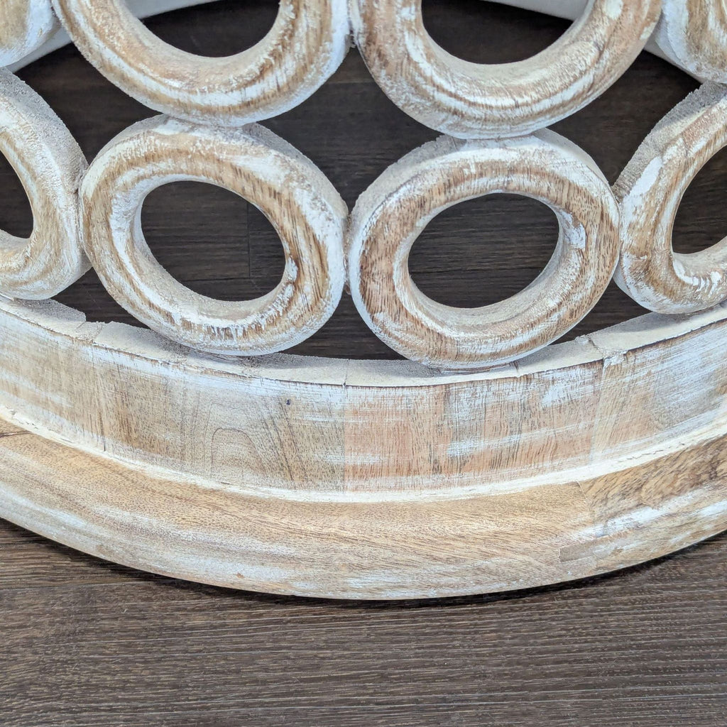 Mango Wood Accent Table with Circle Cut-Outs