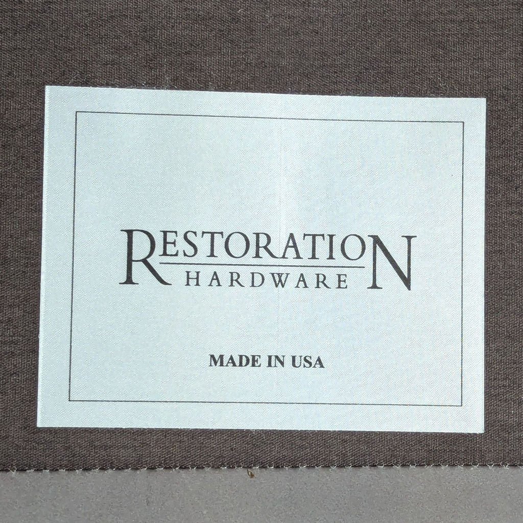 Restoration Hardware Reginald Modern Grey Leather Lounge Chair with Brass Frame