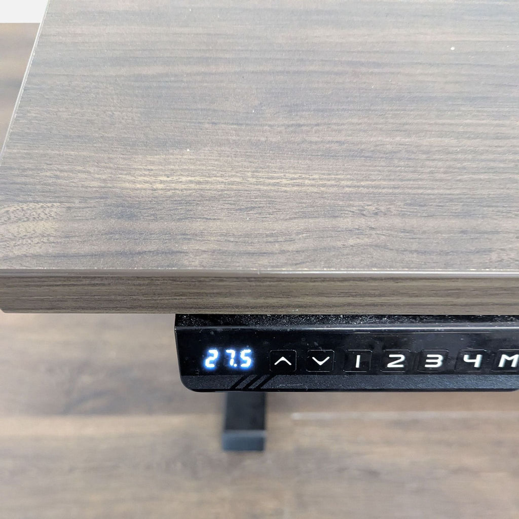 Electric Adjustable Standing Desk with Modern Wood Finish and Cable Management