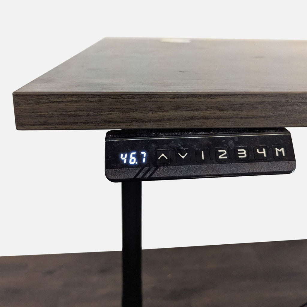 Electric Adjustable Standing Desk with Modern Wood Finish and Cable Management