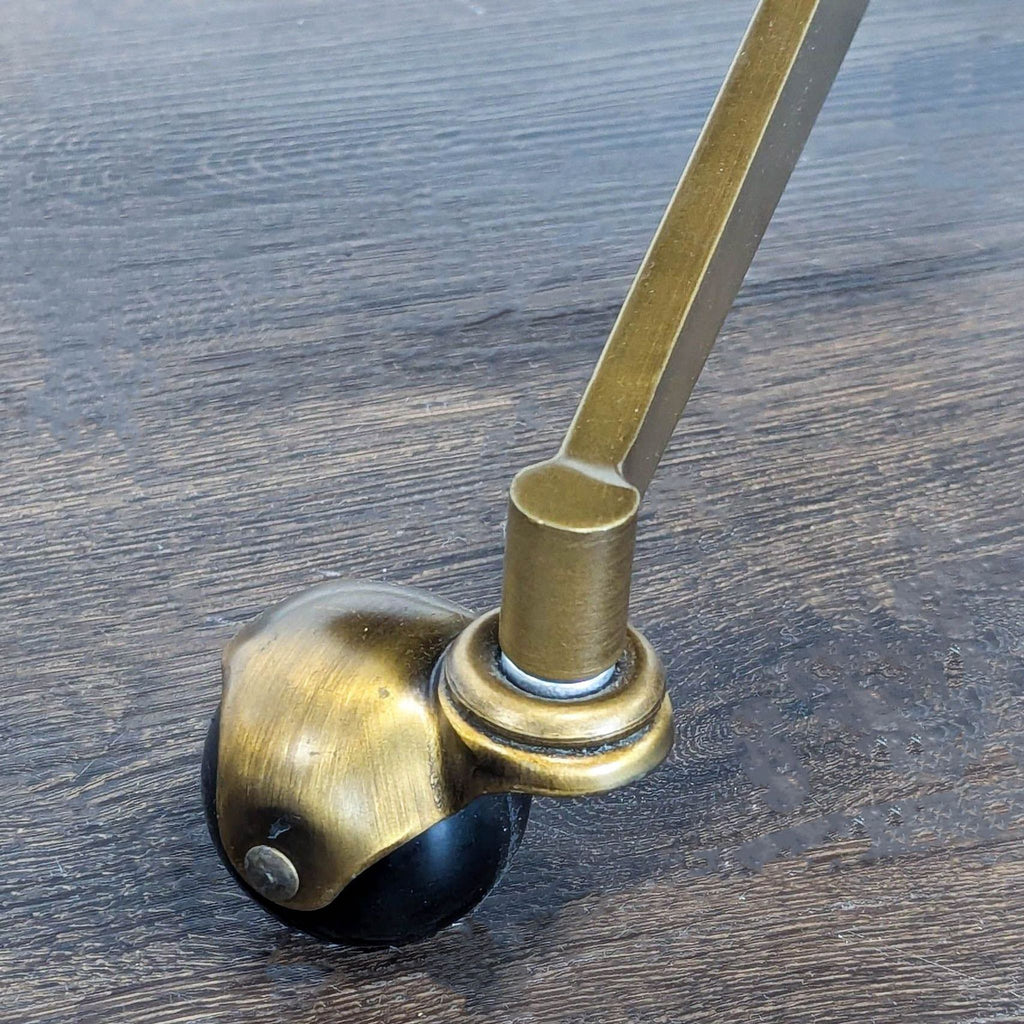 World Market Green Upholstered Office Chair with Brass Base