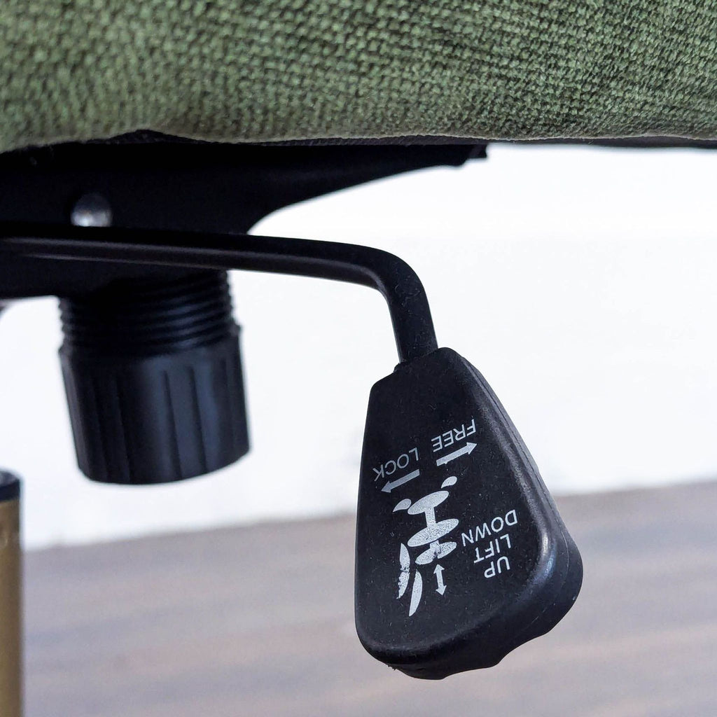 World Market Green Upholstered Office Chair with Brass Base