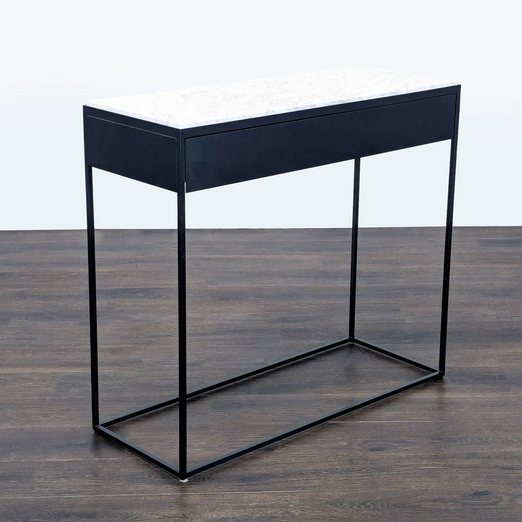 Modern steel base for a side or console table by Blu Dot, finished with powder coating.