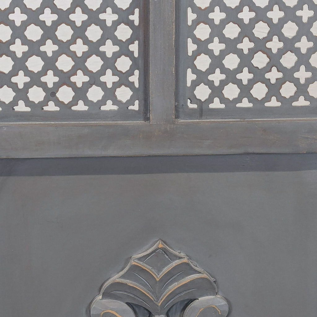 Three Panel Wood Folding Screen