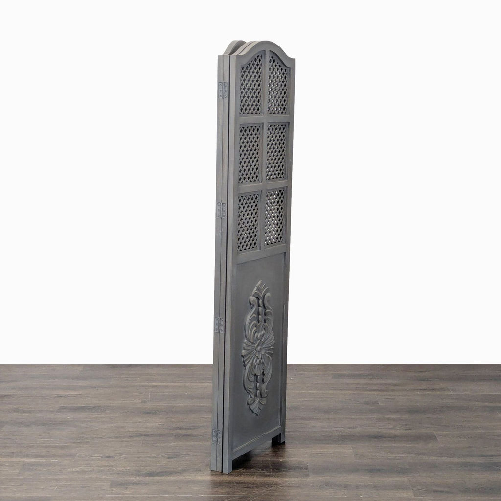 Three Panel Wood Folding Screen