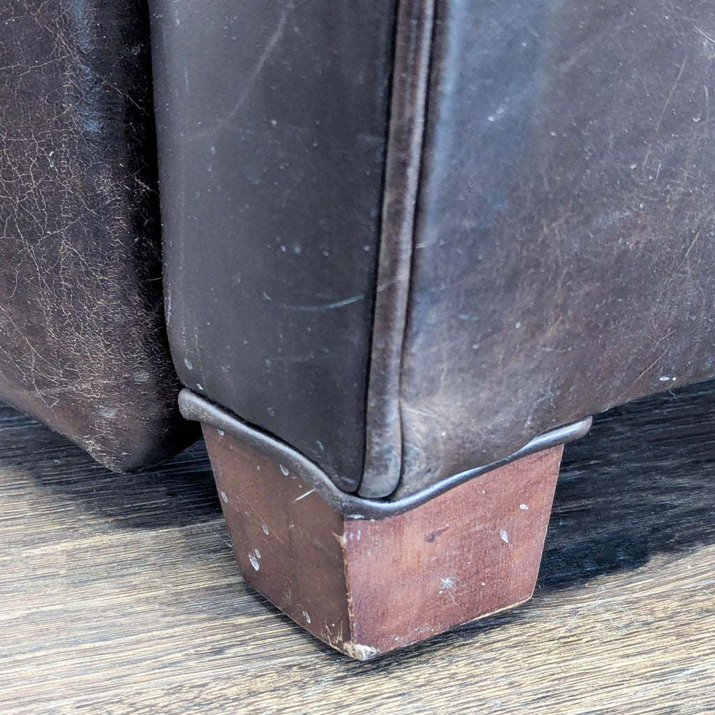 Pottery Barn Manhattan Roll Arm Brown Leather Recliner Lounge Chair