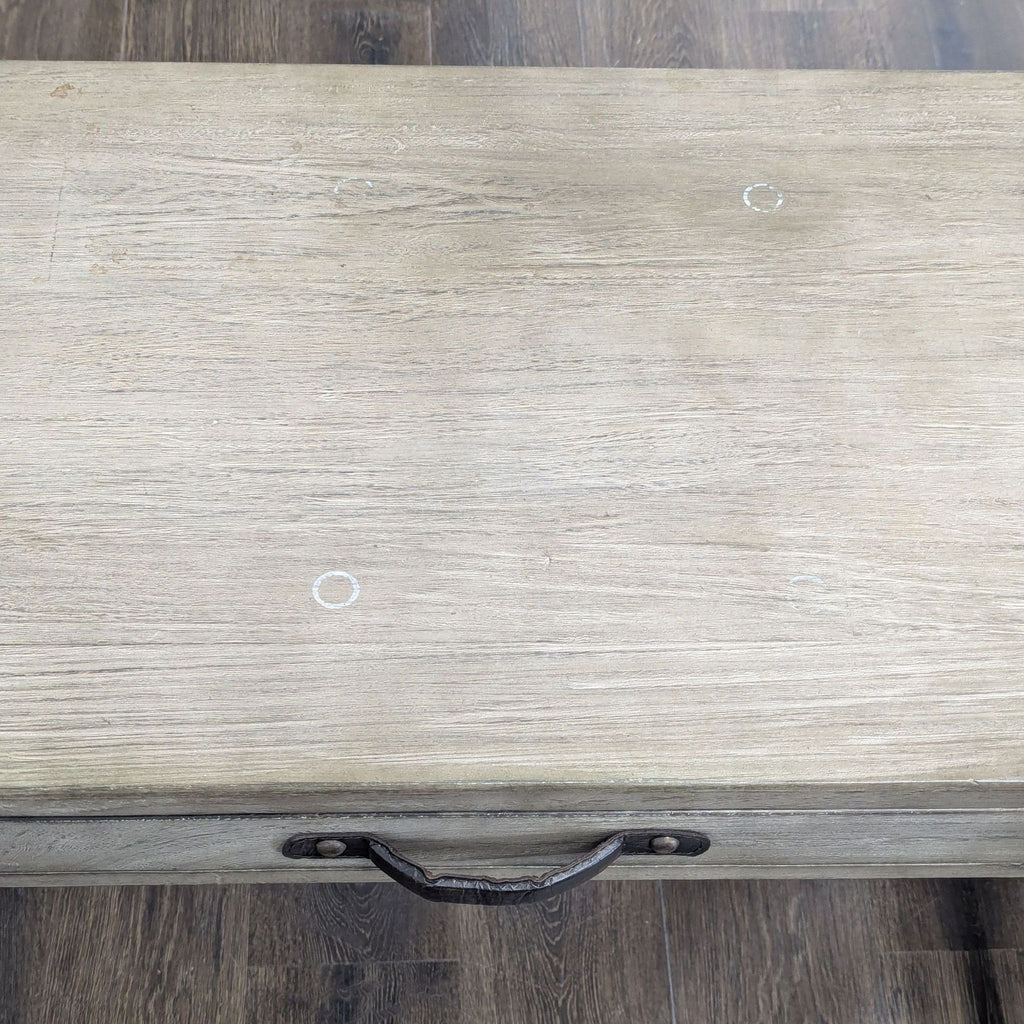 World Market Gray Wooden Desk with Sawhorse Legs