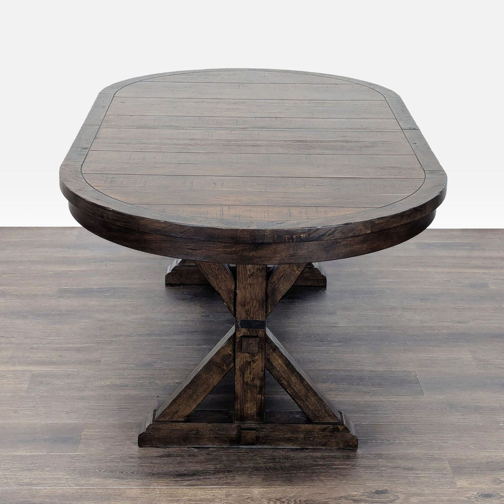 World Market Dark Wood Oval Dining Set with Table and Bench