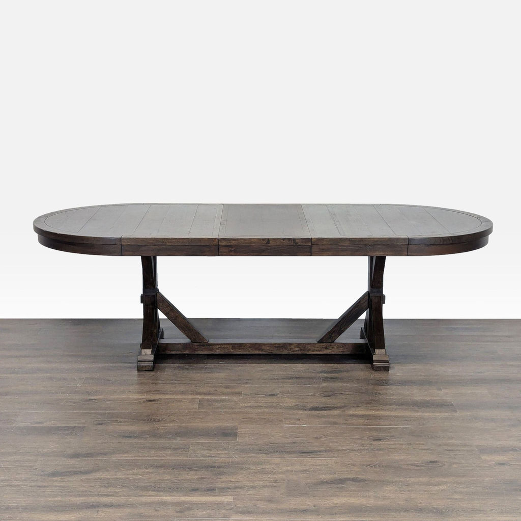 World Market Dark Wood Oval Dining Set with Table and Bench