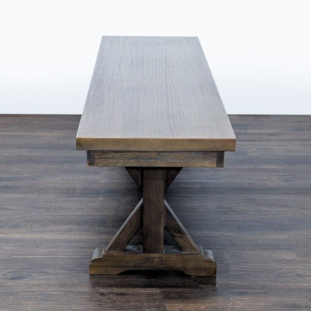 World Market Wood Trestle Bench