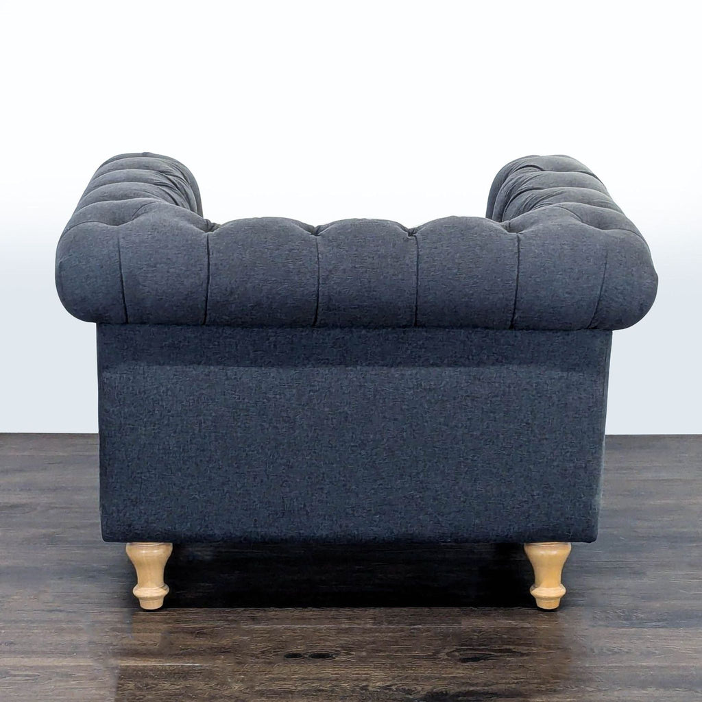 World Market Tufted Dark Gray Lounge Chair with Rolled Arms