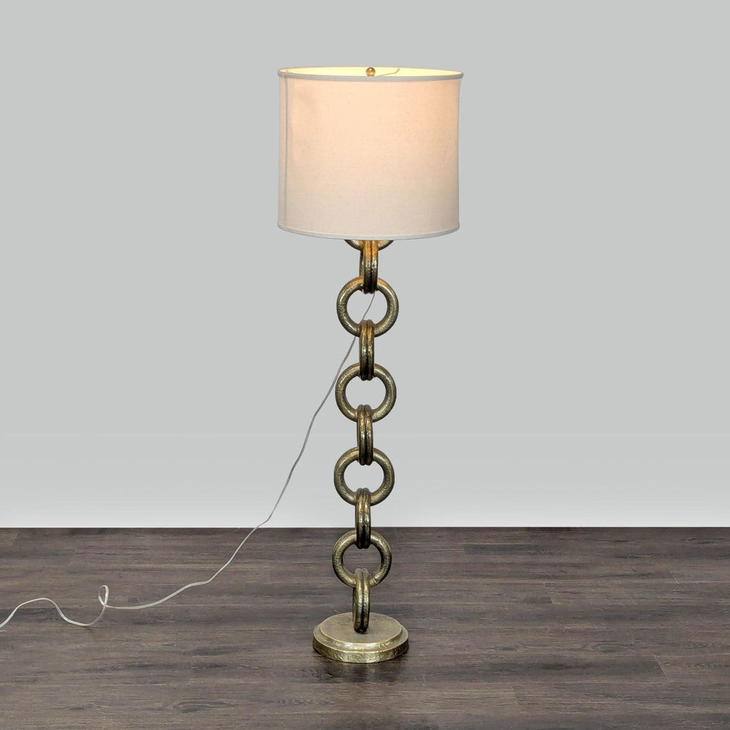 Pottery Barn Chain Link Floor Lamp with Drum Shade