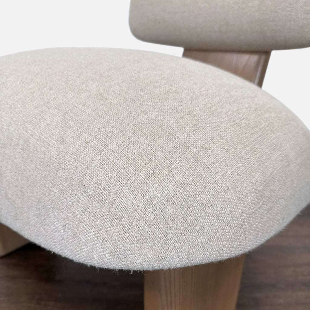 Maiden Home Kenmare Modern Lounge Chair with Light Wood Frame and Cream Upholstery