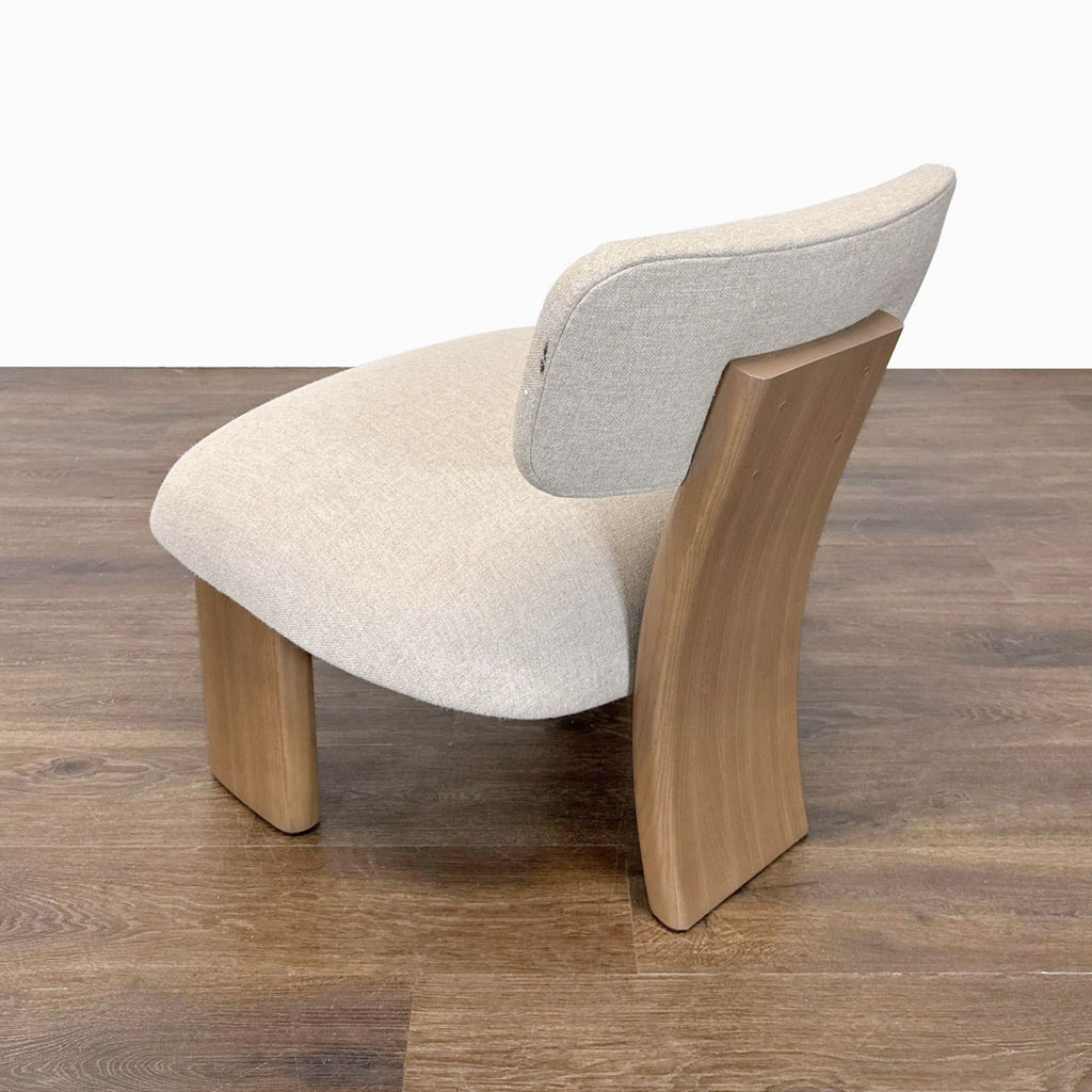 Maiden Home Kenmare Modern Lounge Chair with Light Wood Frame and Cream Upholstery