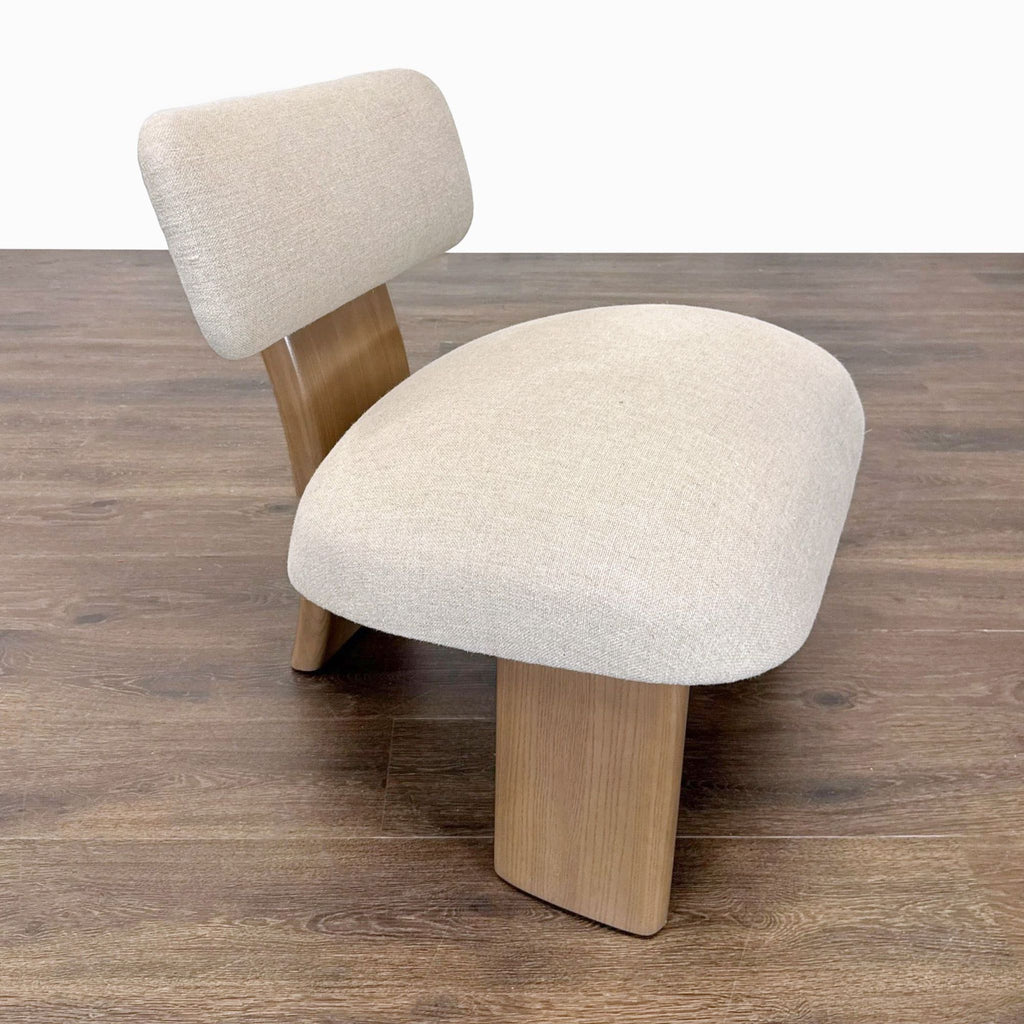 Maiden Home Kenmare Modern Lounge Chair with Light Wood Frame and Cream Upholstery