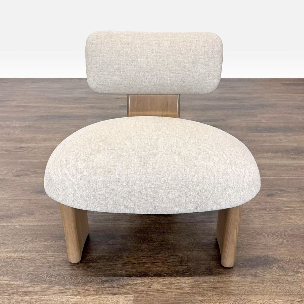 Maiden Home Kenmare Modern Lounge Chair with Light Wood Frame and Cream Upholstery