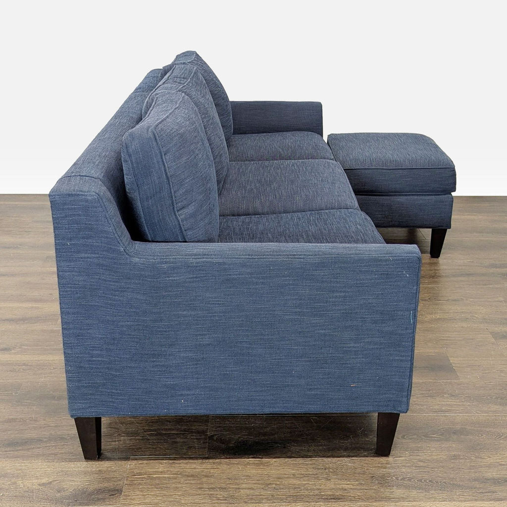Pottery Barn Blue Sectional Sofa with Chaise