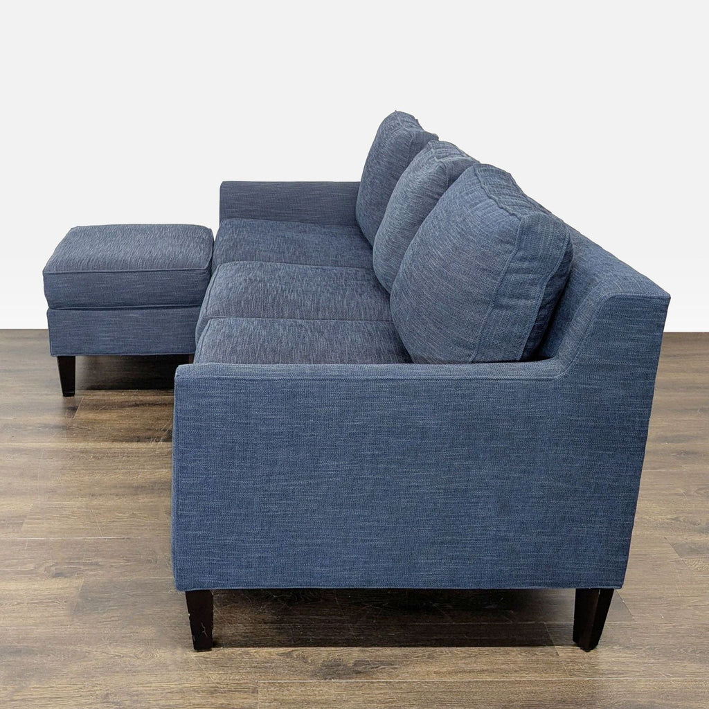 Pottery Barn Blue Sectional Sofa with Chaise