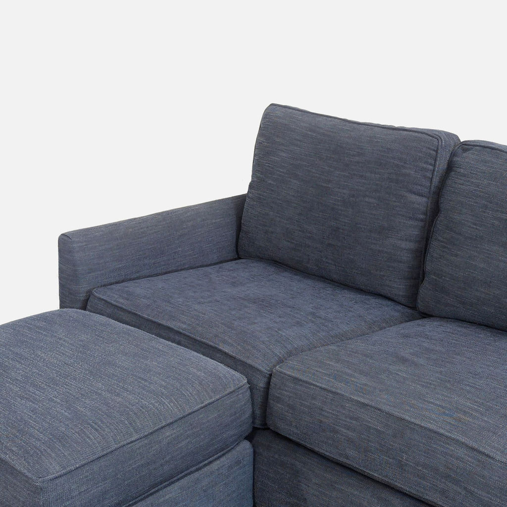 Pottery Barn Blue Sectional Sofa with Chaise