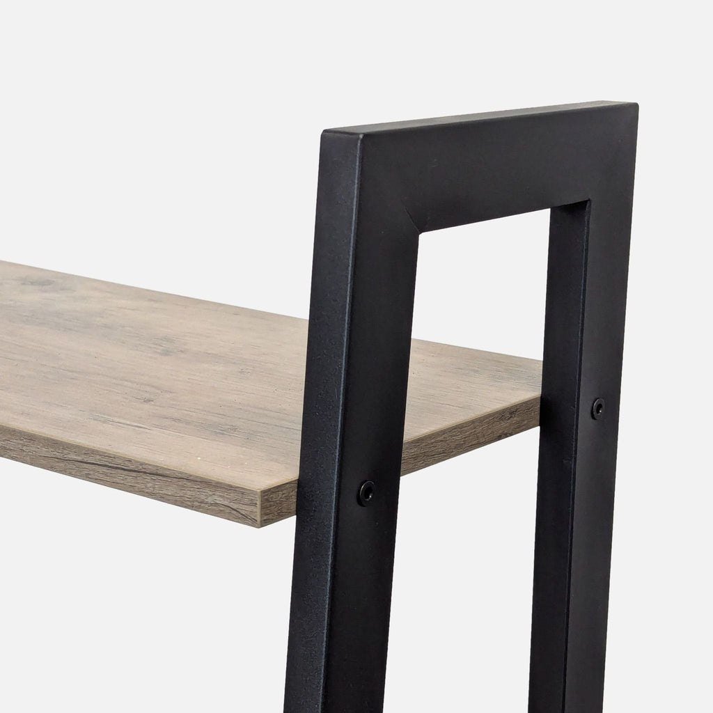 Modern 4-Tier Industrial Bookshelf with Laminate Wood Shelves and Metal Frame