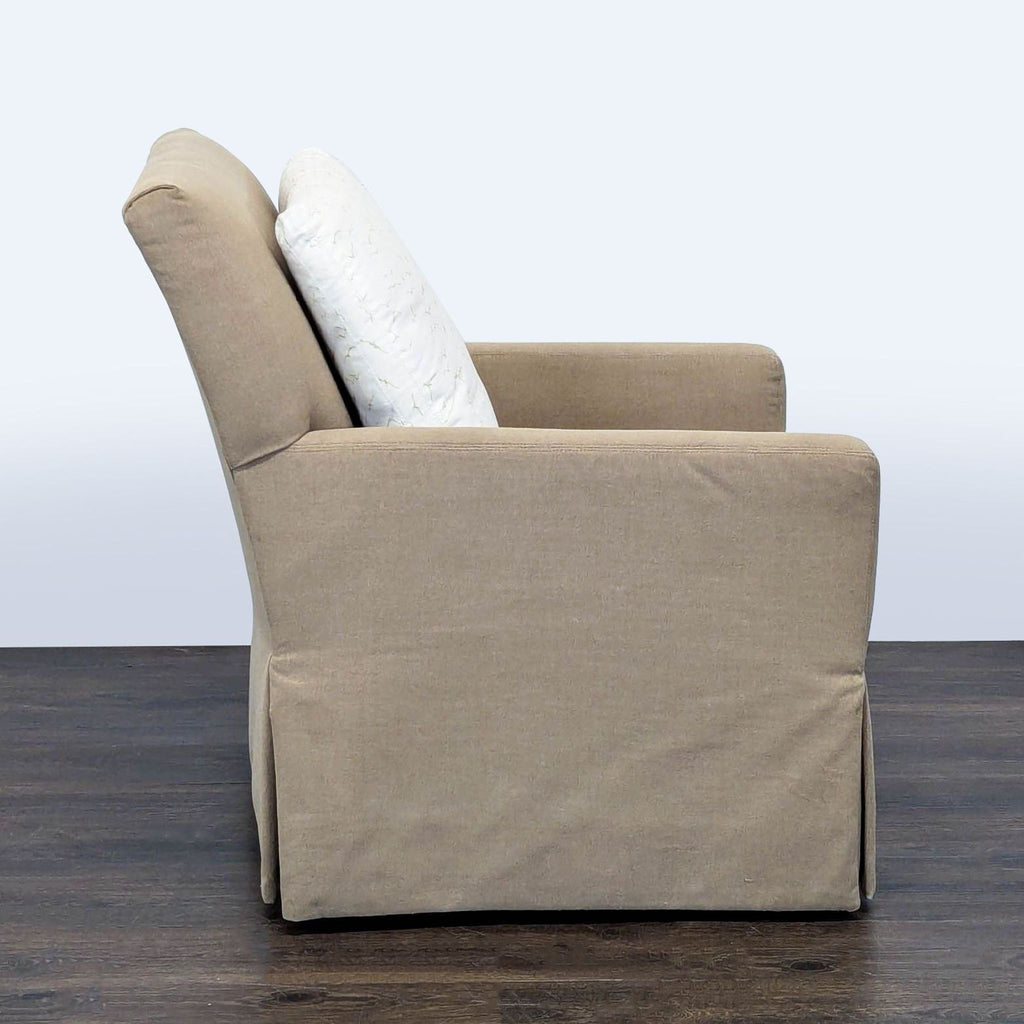 Lee Industries lounge chairs in a swivel design, featuring plush seating and minimalistic style.