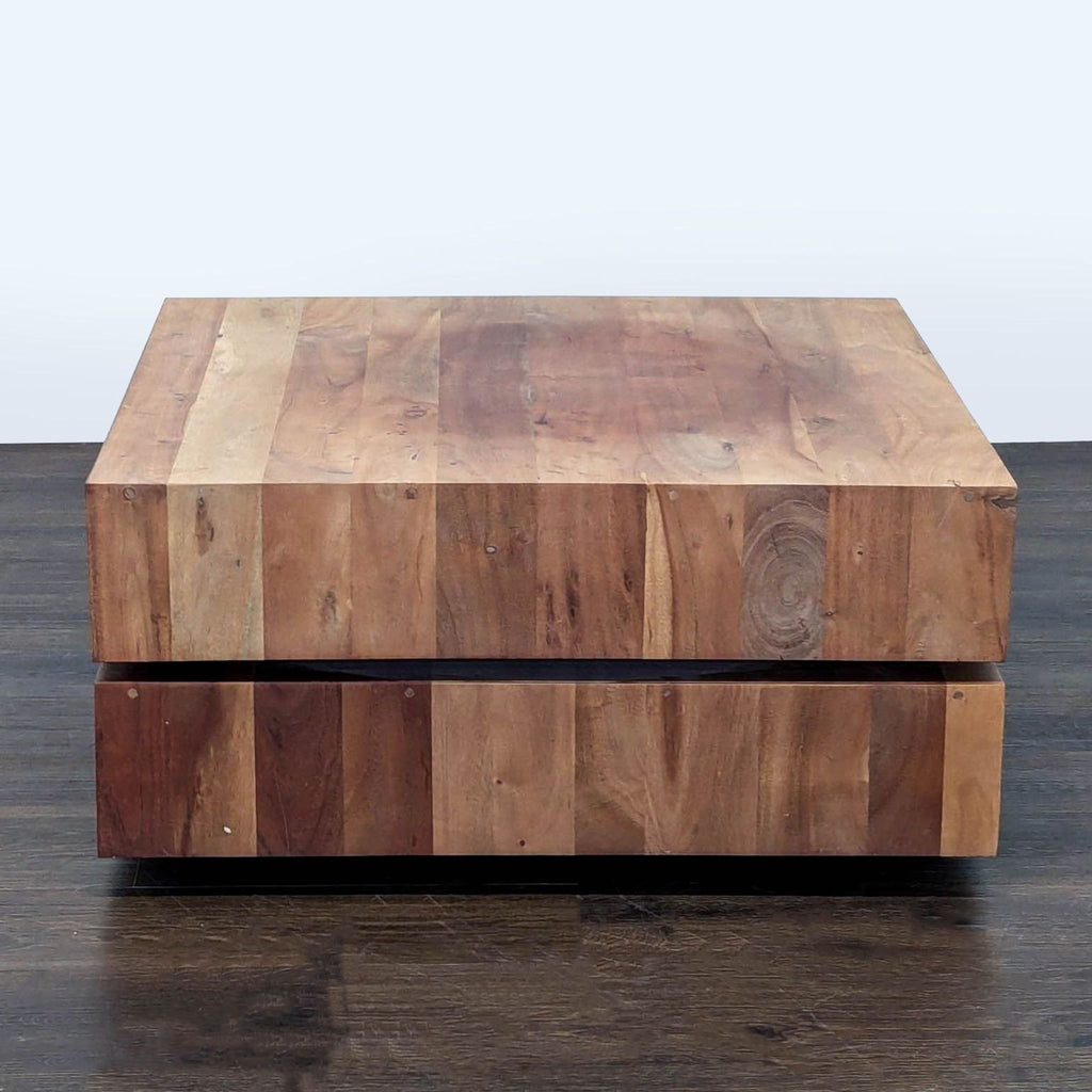 CB2 Spin Rotating Coffee Table with Two Drawers